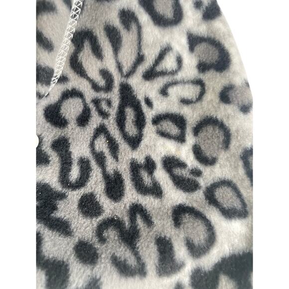 FLEECE HOODED NECK WARMER FACE-MASK CHEETAH GRAY/CREAM SZ XS WIND RESISTANT - Picture 6 of 11